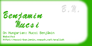 benjamin mucsi business card